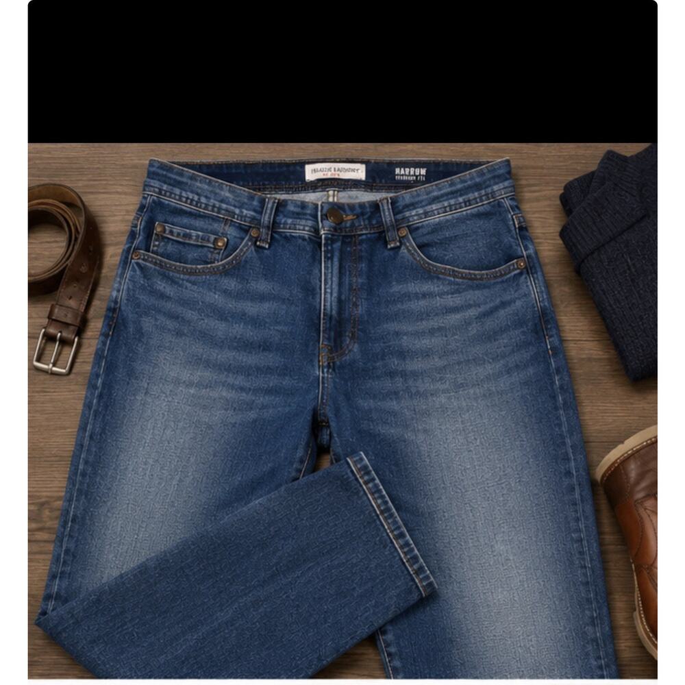 English Laundry Men's Jeans Harrow Straight Fit 36x30 Blue Medium Wash Stretch